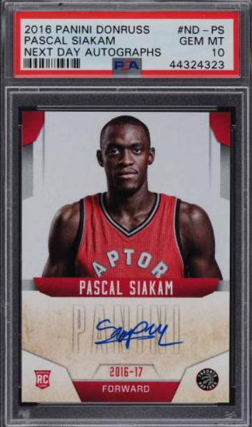 2016 Donruss Next Day Pascal Siakam ROOKIE RC AUTO #ND-PS PSA 10 GEM MINT