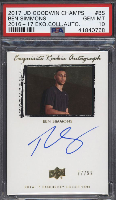 2016 Exquisite Collection Ben Simmons ROOKIE RC AUTO /99 PSA 10 GEM MINT