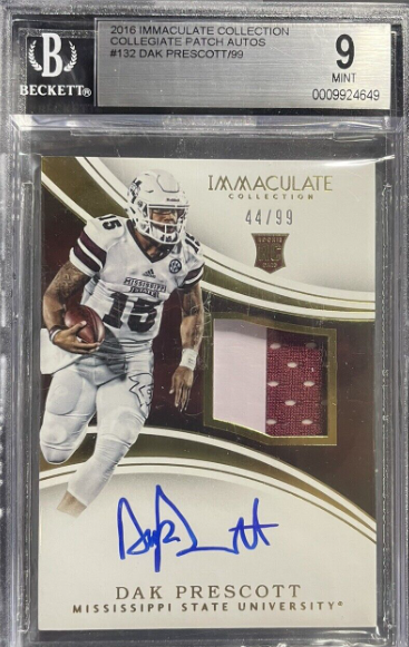 2016 Immaculate Dak Prescott RPA Dallas Cowboys RC