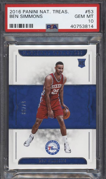 2016 National Treasures Ben Simmons ROOKIE RC /99 #53 PSA 10 GEM MINT