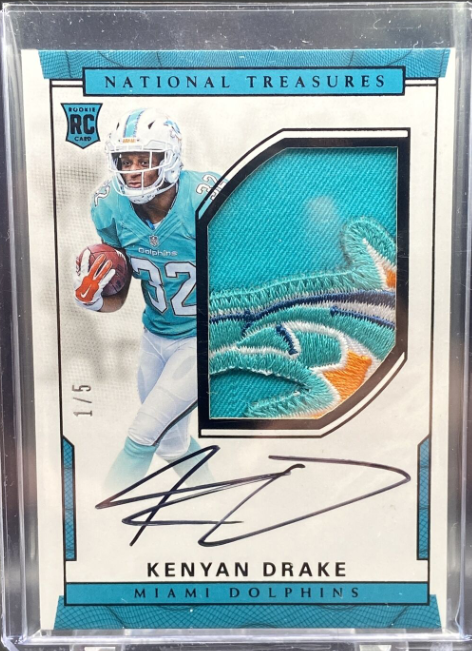 2016 National Treasures 1/5 Kenyan Drake RPA! Logo Patch! On Card Auto