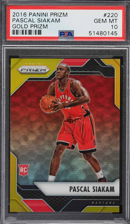 2016 Panini Prizm Gold Prizms Pascal Siakam ROOKIE /10 #220 PSA 10 GEM MINT