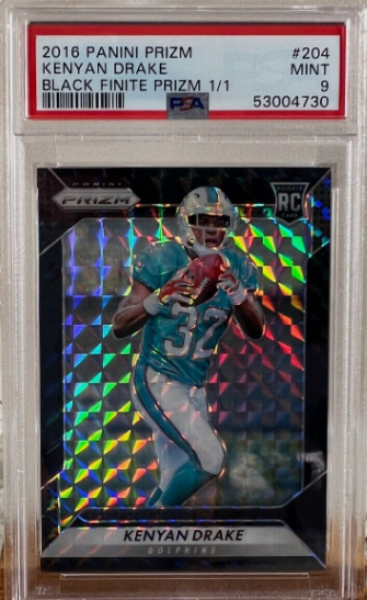 2016 Panini Prizm Kenyan Drake Black Finite Prizm 1/1 PSA9