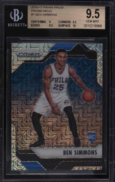 2016 Panini Prizm Mojo Prizms Ben Simmons ROOKIE RC /25 #1 BGS 9.5 GEM MINT