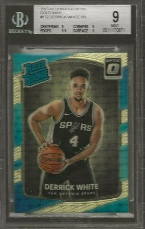 2017-18 Donruss Optic Derrick White Rc Gold Vinyl Prizm 1/1 #172 BGS 9 Mint