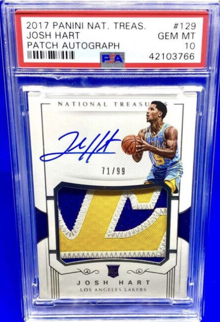 2017-18 Josh Hart National Treasures Rc 3 Clr Patch Auto 71/99 Rpa PSA 10 Gem