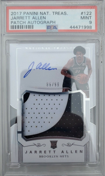 2017-18 National Treasures Jarrett Allen Rookie Patch Auto True RPA RC /99 PSA 9