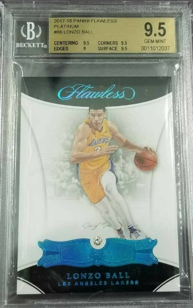 2017-18 Panini Flawless Diamond Lonzo Ball Platinum Rc Bgs 9.5 1/1