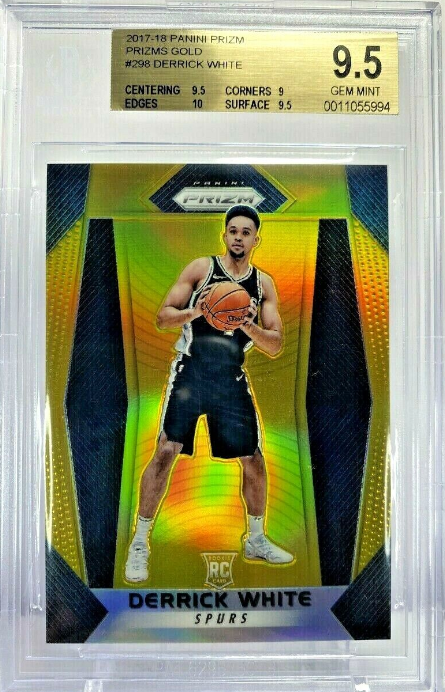 2017-18 Panini Prizm Derrick White Rookie Gold #'d /10 San Antonio Spurs BGS 9.5