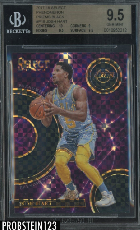 2017-18 Panini Select Black Prizm Phenomenon Josh Hart RC Rookie 1/1 BGS 9.5