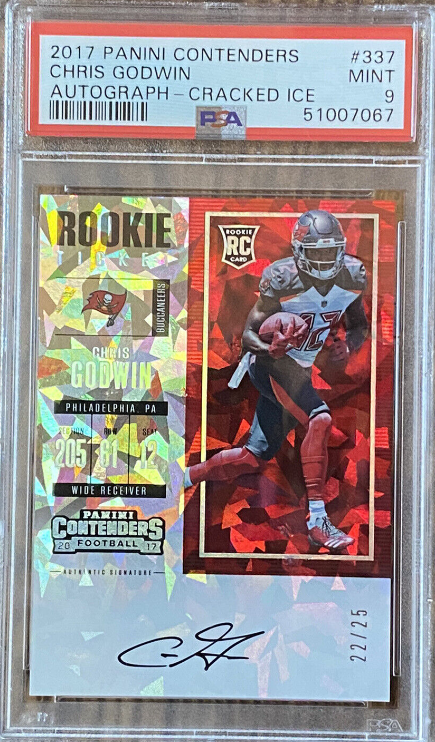 2017 Chris Godwin Contenders Cracked Ice #/25 PSA 9 RC Rookie Pop 4