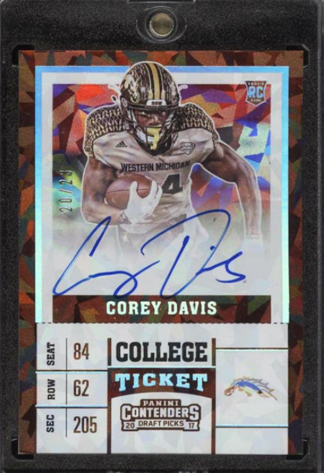 2017 Panini Contenders Cracked Ice Corey Davis ROOKIE RC AUTO /23 #119