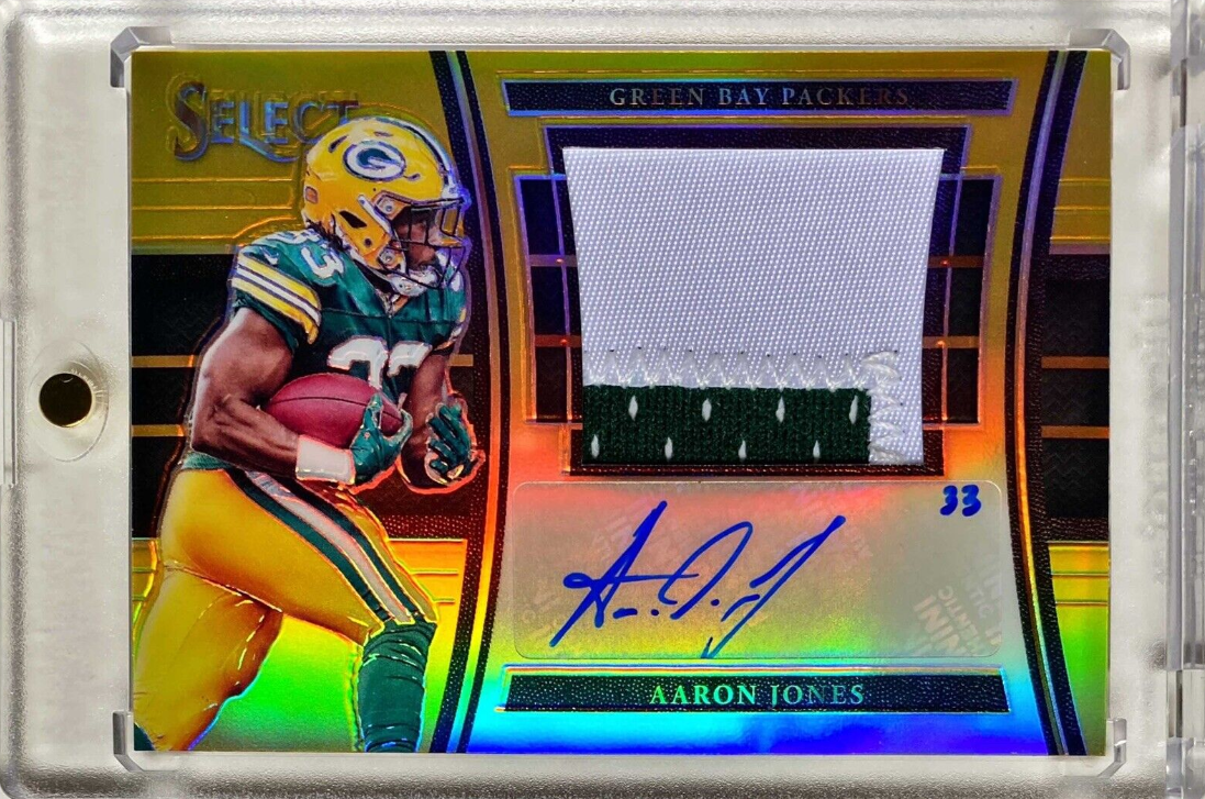 2017 Panini Select Aaron Jones Gold RPA /10 Green Bay Packers SSP RARE RC #JM-AJ