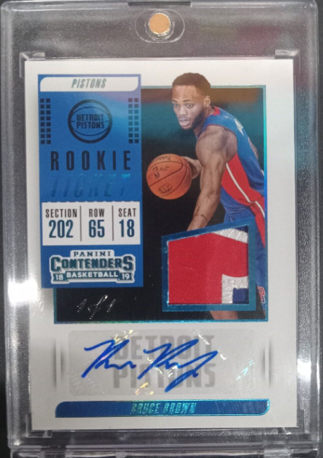 2018-19 Contenders Basketball Bruce Brown Rookie Ticket Patch Auto 1 Of 1 Black.