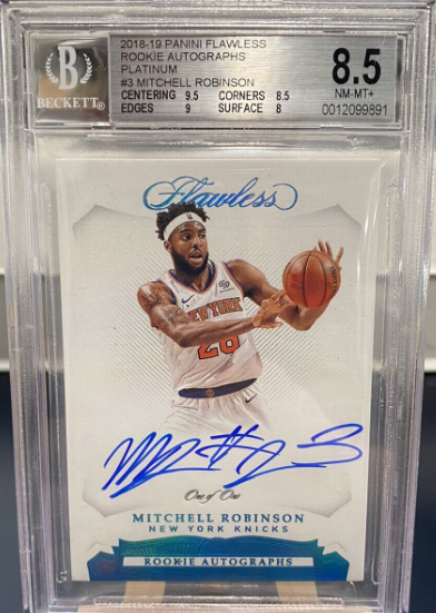 2018-19 Panini Flawless Rookie Auto Platinum Mitchell Robinson 1/1 BGS 8.5