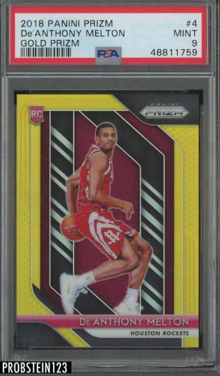 2018-19 Panini Gold Prizm #4 De'Anthony Melton Rockets RC Rookie 5/10 PSA 9 MINT