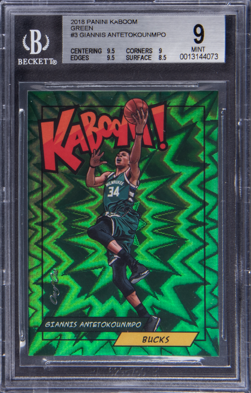 2018-19 Panini Kaboom Green #3 Giannis Antetokounmpo (#1/1) - BGS MINT 9