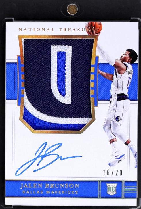 2018-19 Panini National Treasures Jalen Brunson Rookie Patch Auto RC 16/20 FOTL