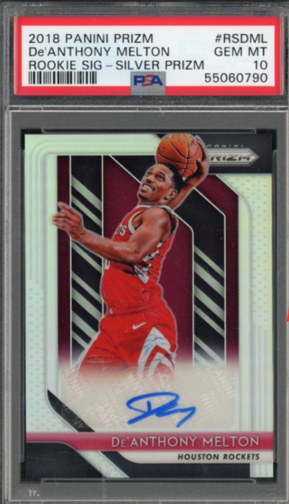 2018-19 Panini Prizm De'Anthony Melton RC Silver AUTO - PSA 10 Grizzlies Rockets