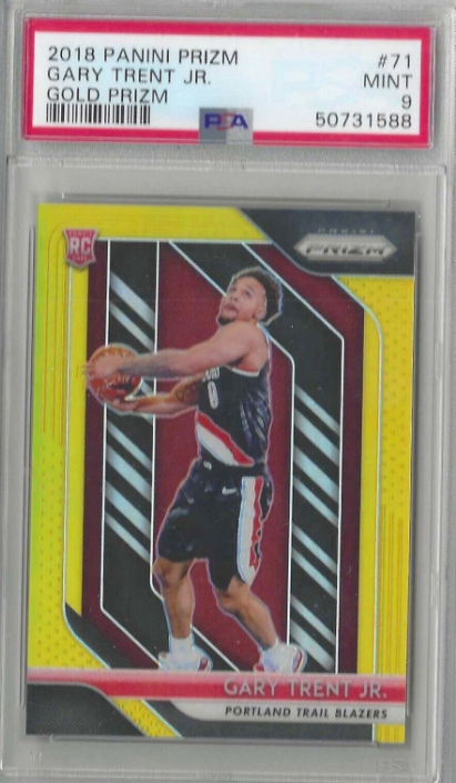 2018-19 Prizm Gold Rookie Gary Trent Jr RC #/10 PSA 9 Toronto Raptors