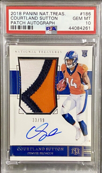 2018 Courtland Sutton Rookie Card Auto #/99 PSA 10 National Treasures Pop 4