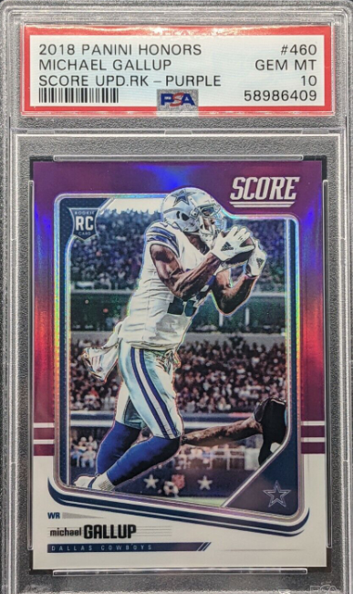 2018 Honors Michael Gallup Score Update Purple FOTL /9 PSA 10 Gem Mint