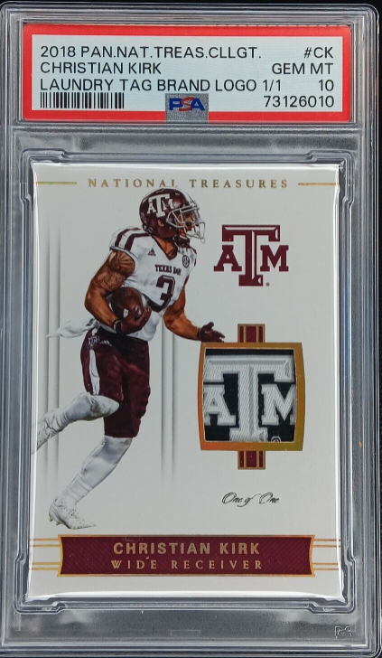 2018 National Treasures CHRISTIAN KIRK Texas A&M Aggies ATM Logo 1/1 PSA 10 GEM