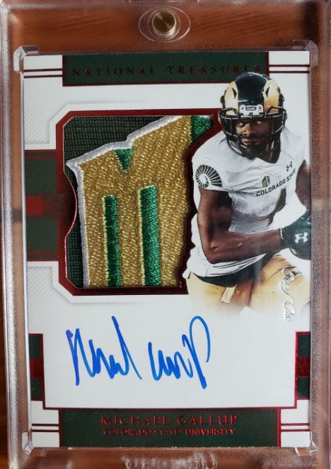 2018 National Treasures Michael Gallup RC RPA Colorado Patch Auto 1/1