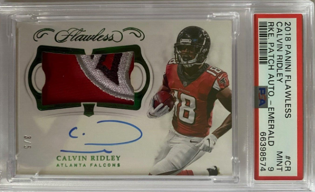 2018 Panini Flawless Emerald Calvin Ridley RPA Rookie RC Auto #3/5 PSA 9 MINT