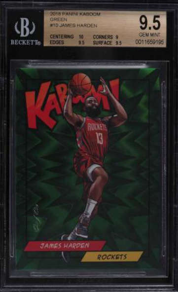 2018 Panini Kaboom! Green James Harden 1/1 #10 BGS 9.5 GEM MINT