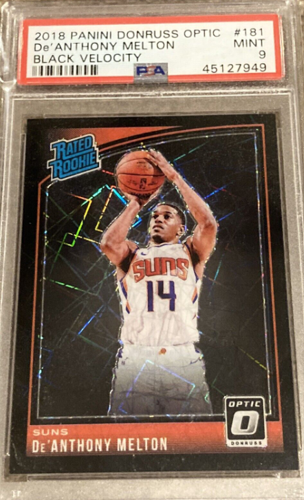 2018 Panini Optic Black Velocity Prizm /39 De'Anthony Melton RC PSA 9 PoP 1