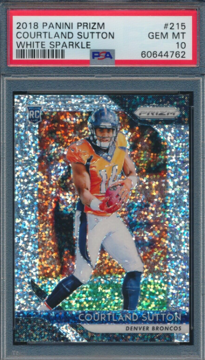 2018 Panini Prizm Courtland Sutton #215 White Sparkle PSA 10 Rookie