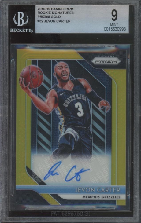 2018 Panini Prizm Gold #32 Jevon Carter 8/10 Auto RC Rookie Mint BGS 9