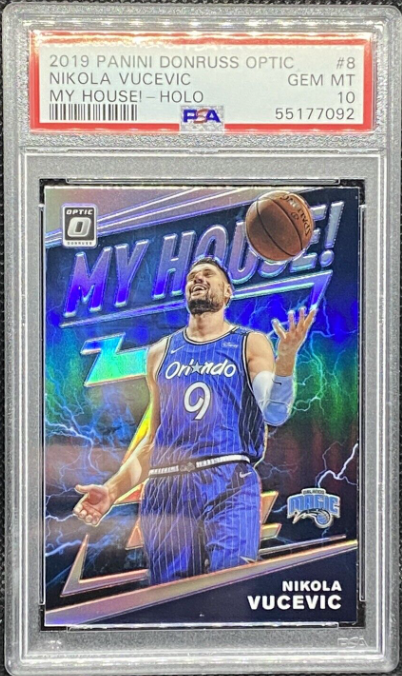 2019-20 Donruss Optic My House! Holo Prizm Nikola Vucevic #8 PSA 10