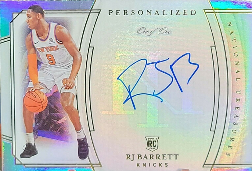 2019-20 National Treasures Rookie RJ Barrett Personalized Auto True 1/1 RC