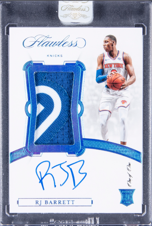 2019-20 Panini Flawless #VP-RJB RJ Barrett Signed Patch Rookie Card (#1/1)