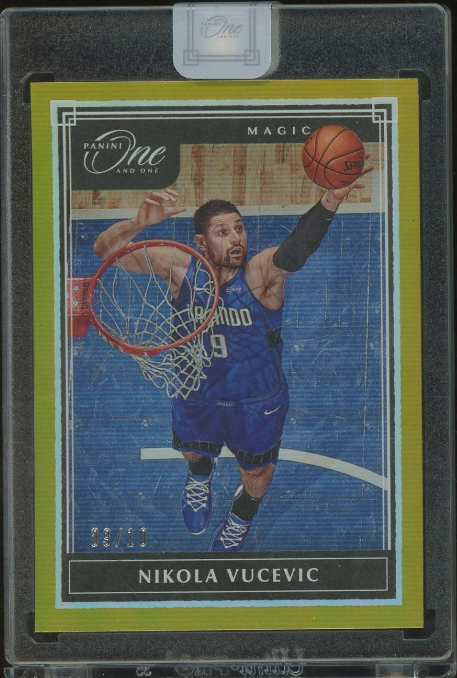 2019-20 Panini One And One Gold #5 Nikola Vucevic 09/10 Jersey Number