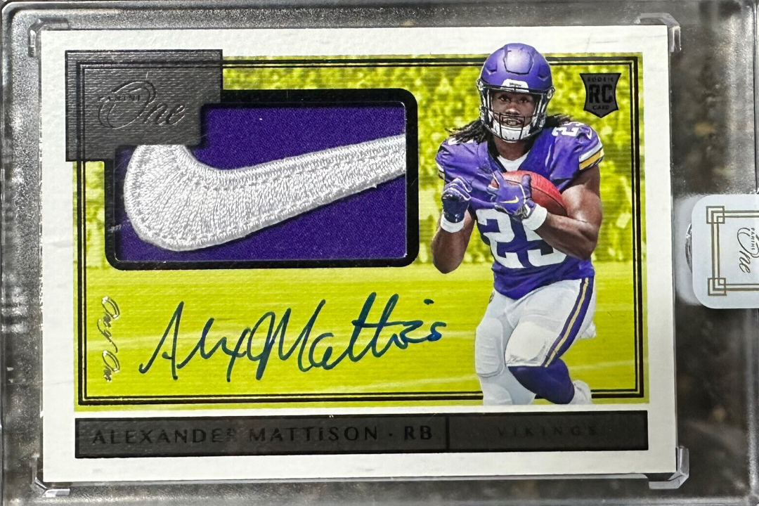 2019 Alexander Mattison Panini One RPA 1/1 Nike Swoosh