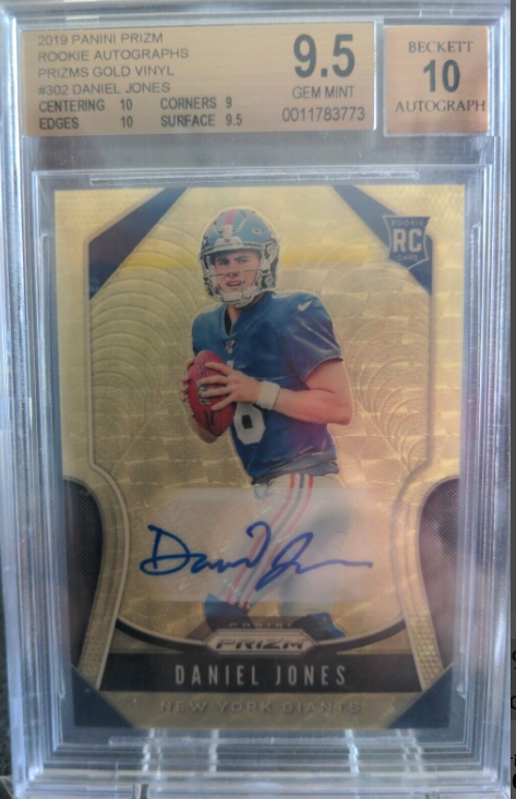 2019 Daniel Jones Gold Vinyl Prizm 3/5 - BGS 9.5 (2 10), 10 Auto