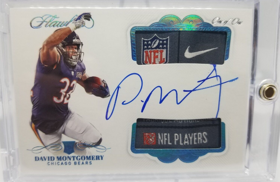 2019 David Montgomery Flawless Dual RPA Jersey Auto RC #1/1 Bears