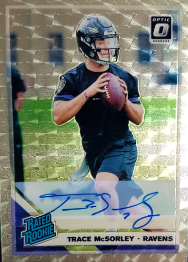 2019 Donruss Optic Trace McSorley Quarterback Rated Rookie Gold Vinyl Auto 1/1