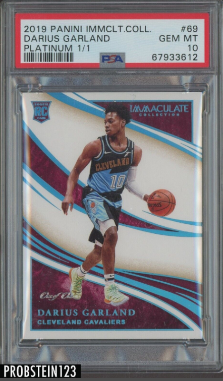 2019 Immaculate Platinum Darius Garland Cavaliers RC Rookie 1/1 PSA 10