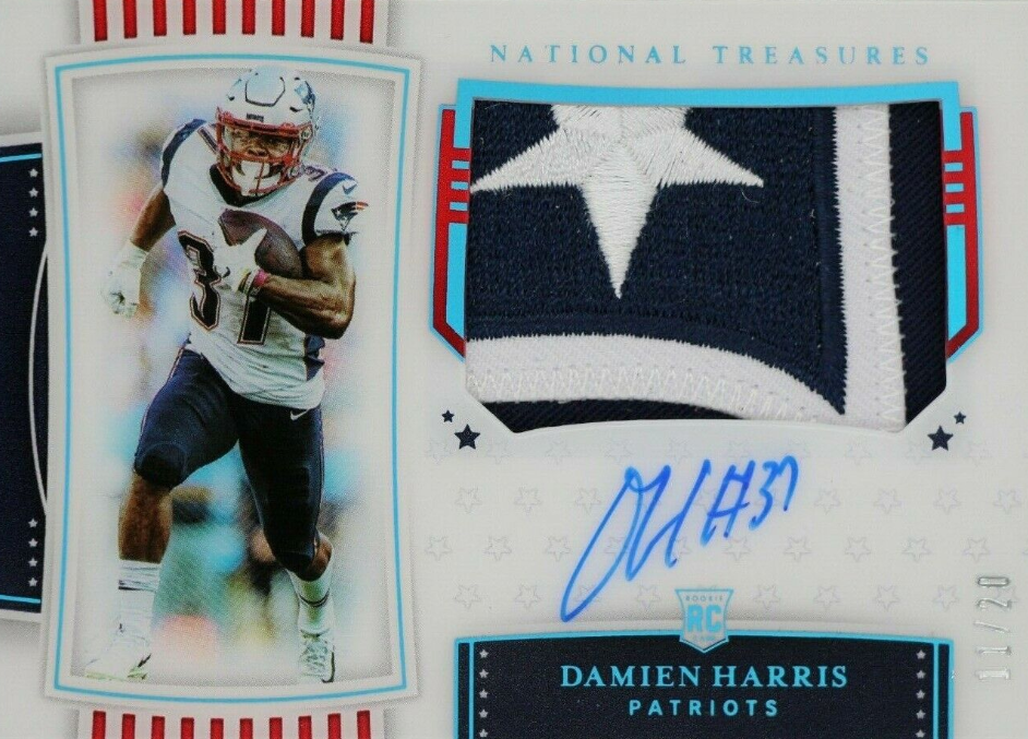 2019 National Treasures Damien Harris Rookie Auto STARS +STRIPES RPA 11/20 PATS