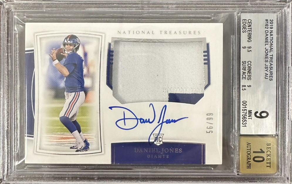 2019 National Treasures Daniel Jones Bgs 9 10 Auto Rc New York Giants True Rpa