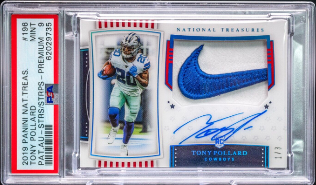 2019 National Treasures TONY POLLARD /3 Stars & Stripes RPA Nike Swoosh PSA 9 RC