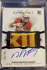 2019 Panini Flawless David Montgomery RPA TRUE 1/1 BIG XII PATCH CHICAGO BEARS