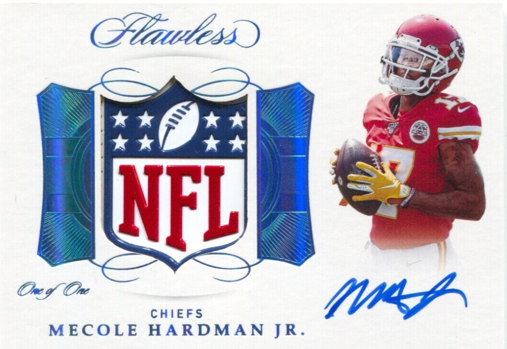 2019 Panini Flawless Mecole Hardman Jr Autograph NFL Shield Logo Patch Auto #1/1