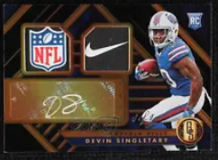 2019 Panini Gold Standard Black 1/1 Devin Singletary RPA Rookie Patch Auto Tag