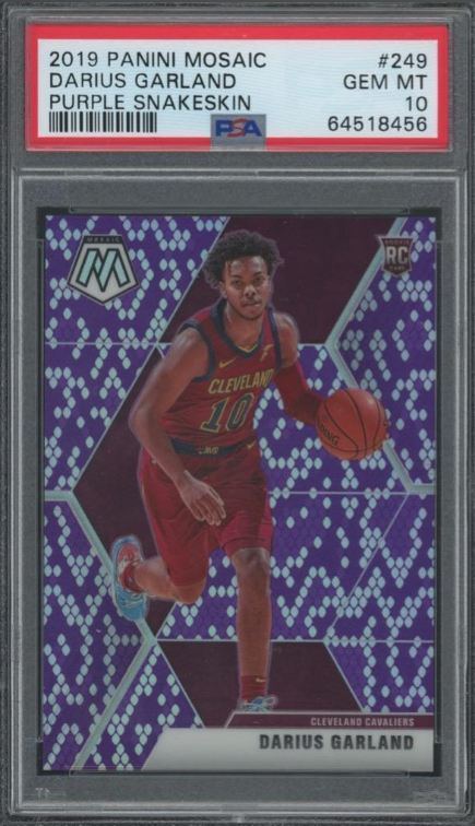 2019 Panini Mosaic Purple Snakeskin #249 Darius Garland 3/24 RC Gem Mint PSA 10