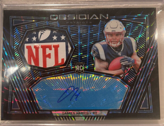 2019 Panini Obsidian Damien Harris Auto RC 1/1 NFL Shield